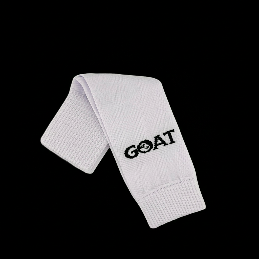 GOAT™ Soccer Sleeves (Pair) — Black / White