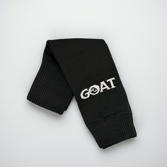 GOAT™ Soccer Sleeves (Pair) — Black / White