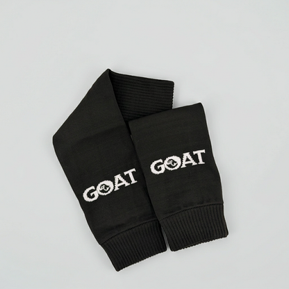 GOAT™ Soccer Sleeves (Pair) — Black / White