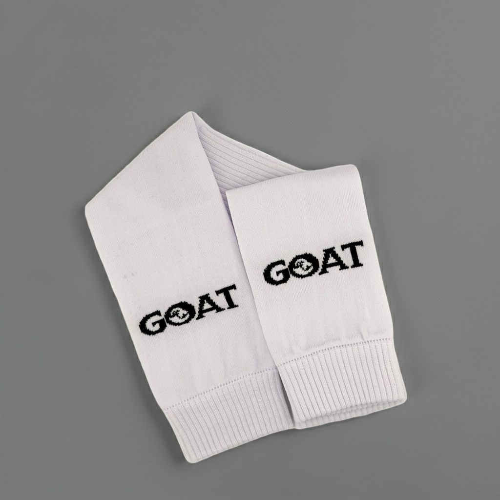 GOAT™ Soccer Sleeves (Pair) — Black / White